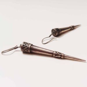 Sterling Silver Pointy Tribal Cone Earrings